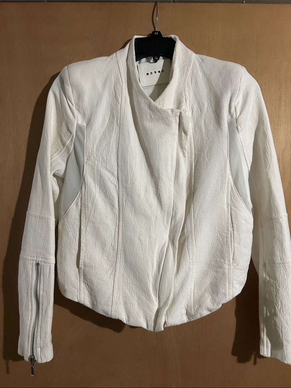 BlankNYC Women's White Asymmetric Zip Jacket